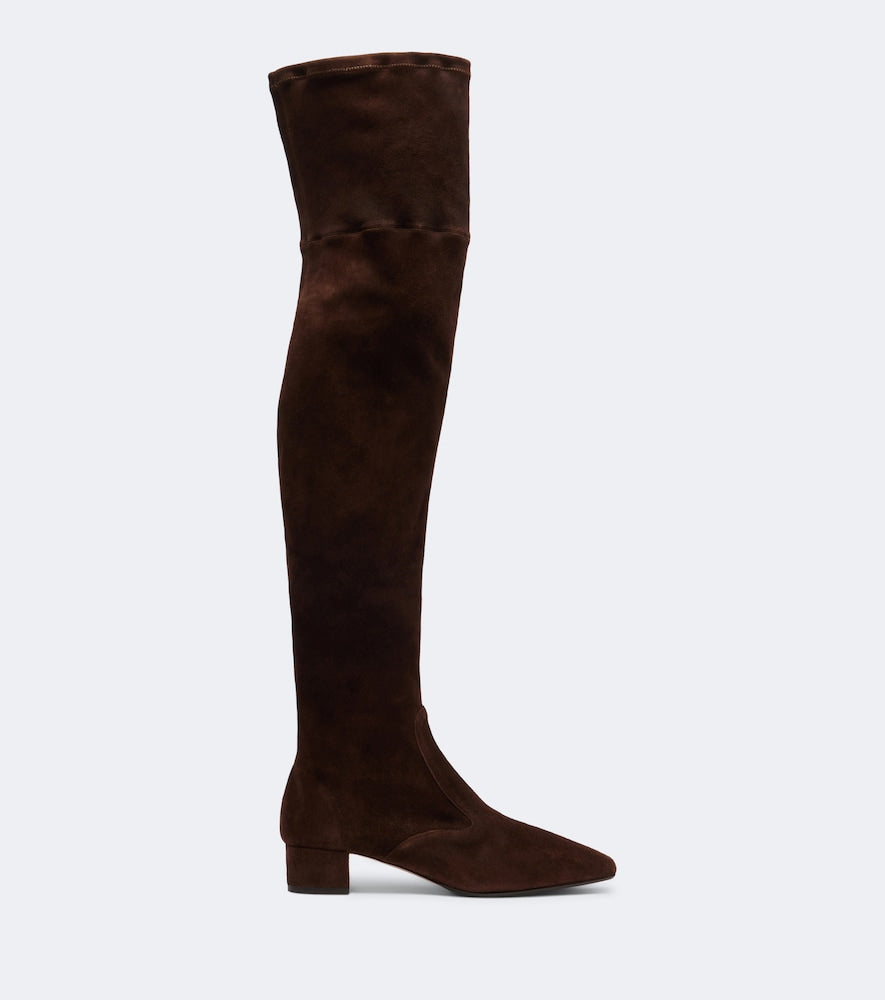 Aquazzura Remi 35 suede over-the-knee boots (Brown) - Flat Boots