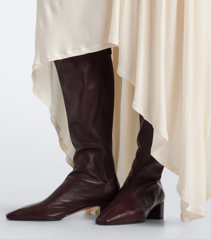 Aquazzura Saint Honore leather knee-high boots in Burgundy - Knee-high Boots