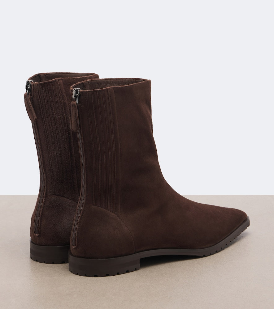 Brown Aquazzura Saint Honore suede ankle boots - Flat Boots