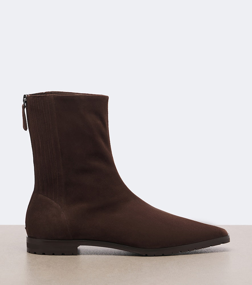 Brown Aquazzura Saint Honore suede ankle boots - Flat Boots
