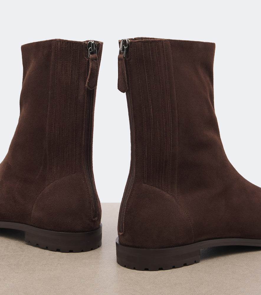 Brown Aquazzura Saint Honore suede ankle boots - Flat Boots