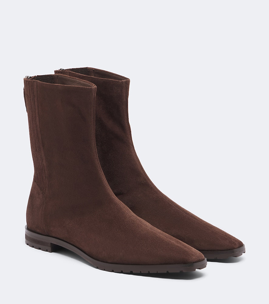 Brown Aquazzura Saint Honore suede ankle boots - Flat Boots