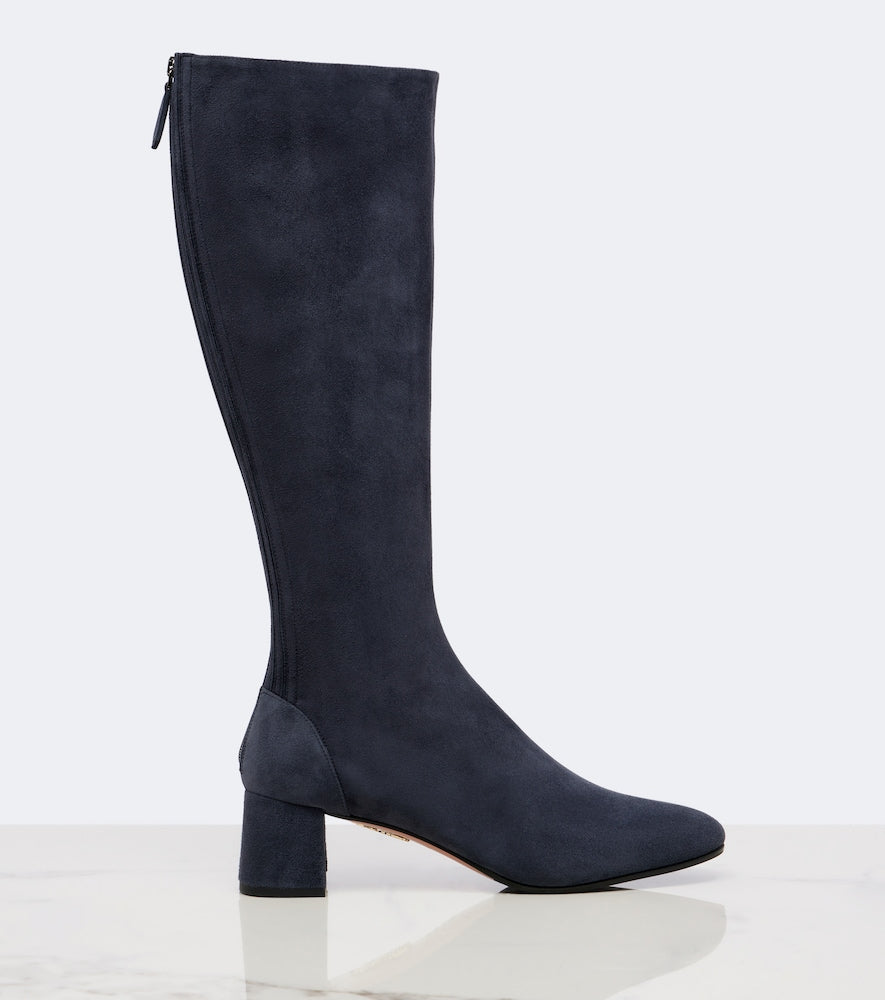 Aquazzura Saint Honore suede knee-high boots in Blue - Knee-high Boots