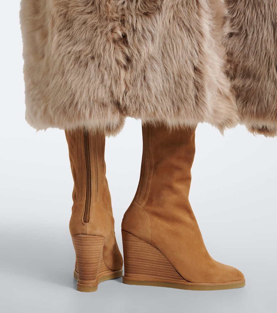 Aquazzura Saint Honore suede knee-high boots in Brown - Knee-high Boots