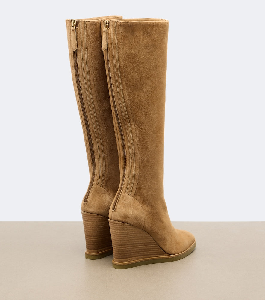 Aquazzura Saint Honore suede knee-high boots in Brown - Knee-high Boots