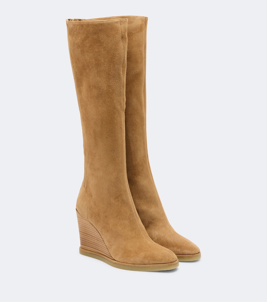 Aquazzura Saint Honore suede knee-high boots in Brown - Knee-high Boots