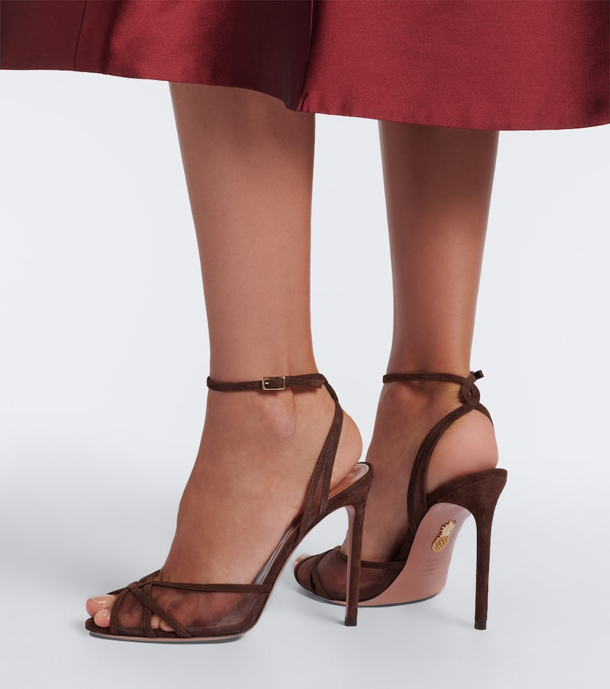 Brown Aquazzura Shear suede sandals - Heeled Sandals