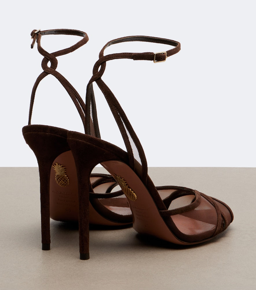 Brown Aquazzura Shear suede sandals - Heeled Sandals