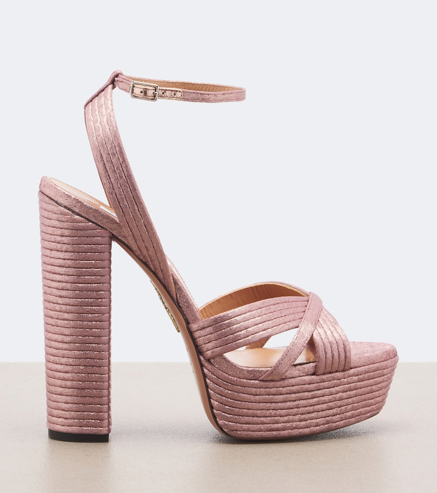 Aquazzura Sundance platform sandals in Pink - High-Heel Sandals