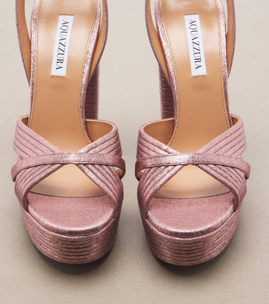 Aquazzura Sundance platform sandals in Pink - High-Heel Sandals