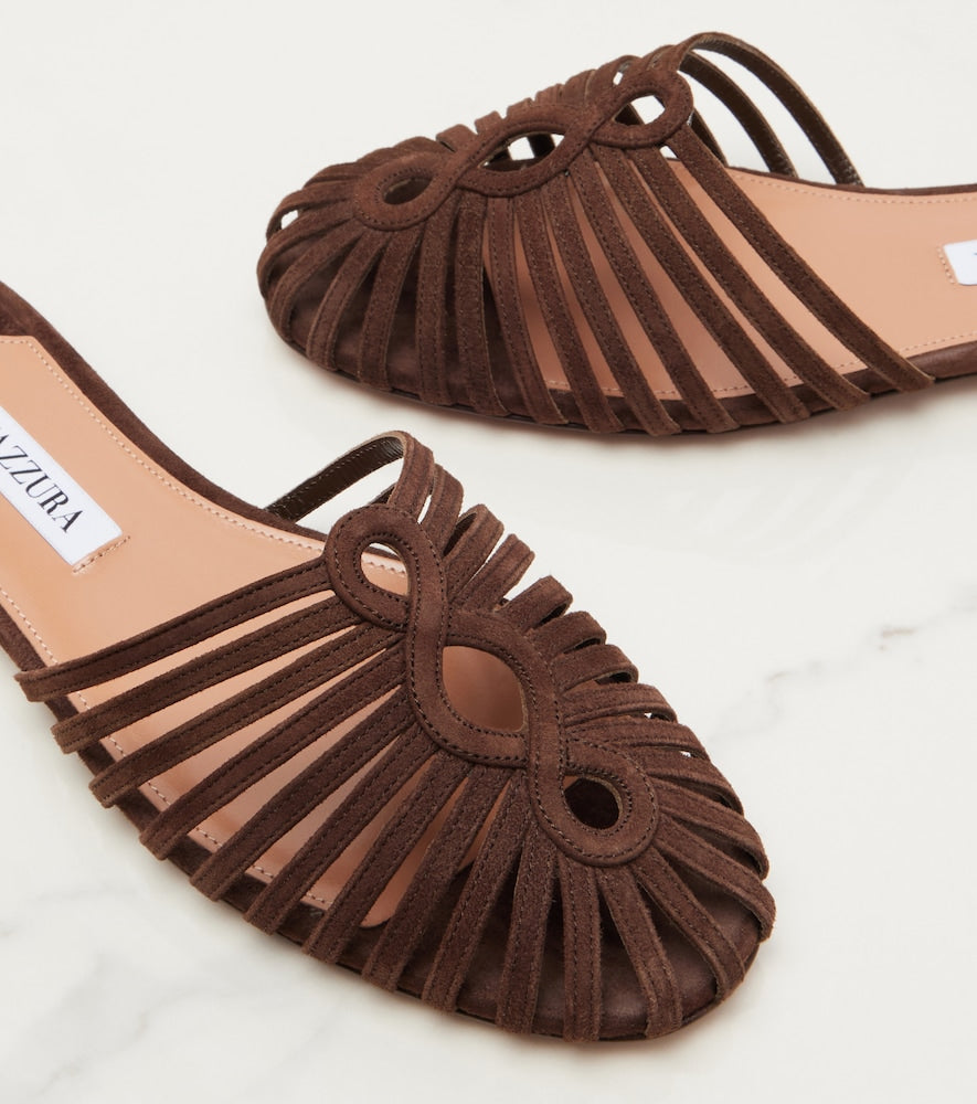 Brown Aquazzura Sweet Surrender suede mules - Mules