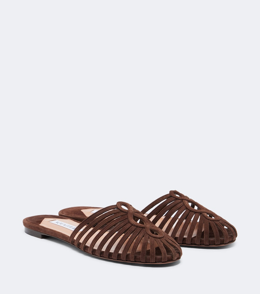 Brown Aquazzura Sweet Surrender suede mules - Mules