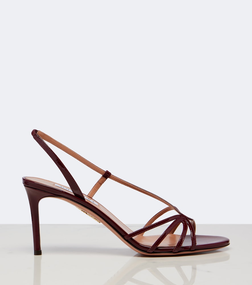 Burgundy Aquazzura Talk To Me patent leather slingback sandals - High-Heel Sandals