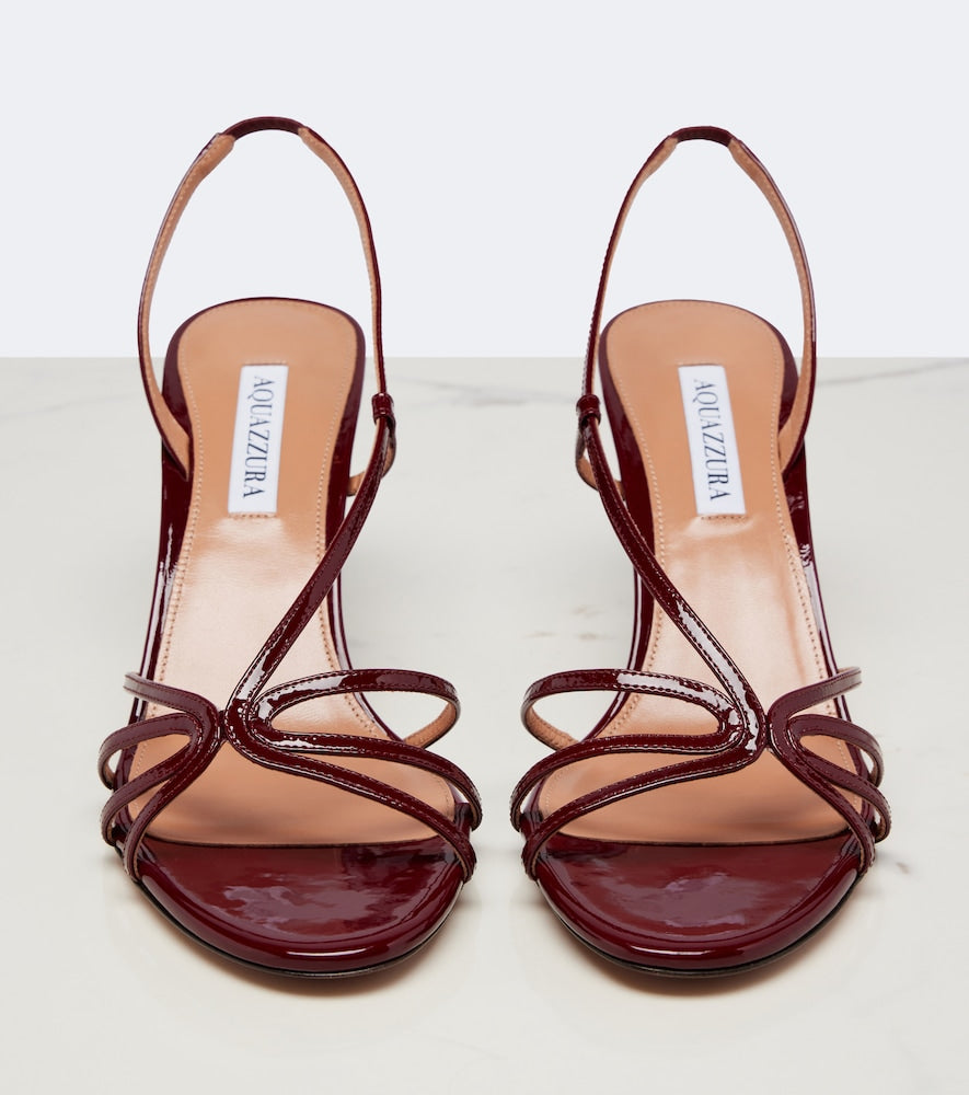 Burgundy Aquazzura Talk To Me patent leather slingback sandals - High-Heel Sandals