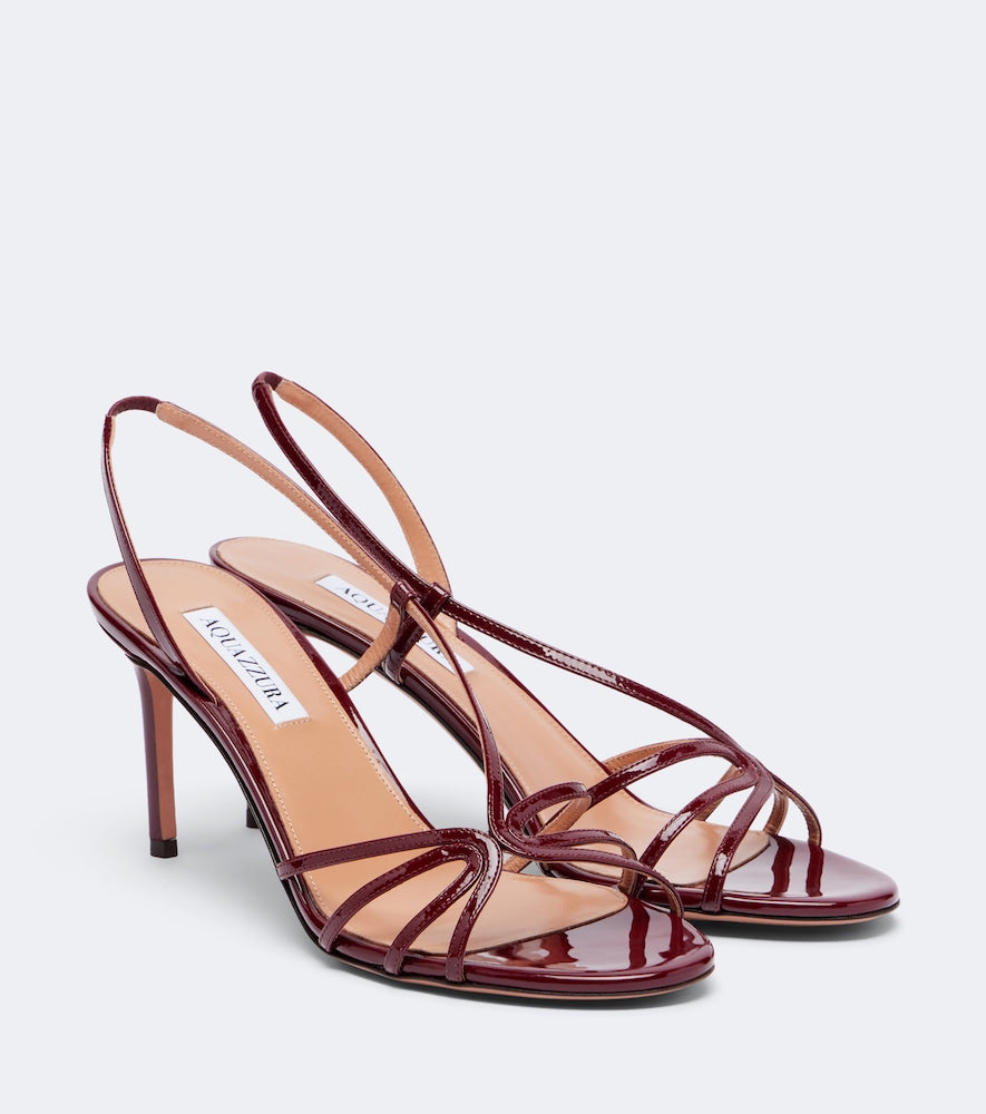 Burgundy Aquazzura Talk To Me patent leather slingback sandals - High-Heel Sandals