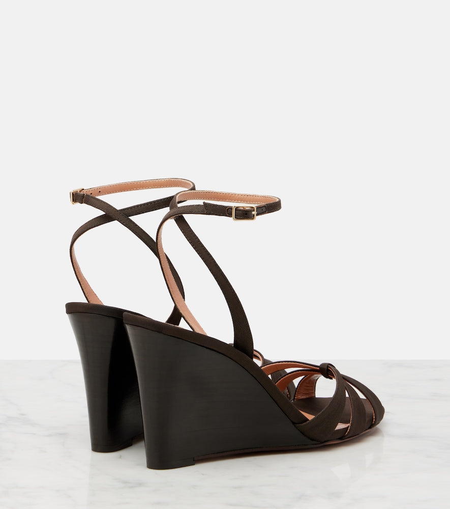 Brown Aquazzura Tati grosgrain wedge sandals - Heeled Sandals