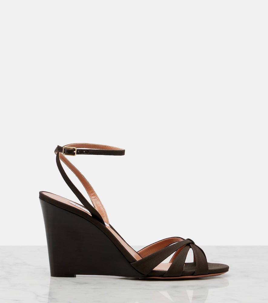 Brown Aquazzura Tati grosgrain wedge sandals - Heeled Sandals