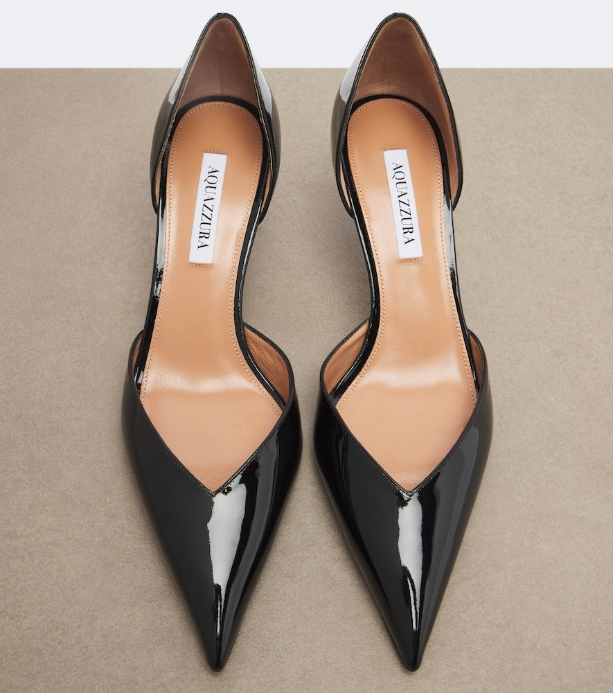 Black Aquazzura Uptown patent leather pumps - Mid Heel Pumps