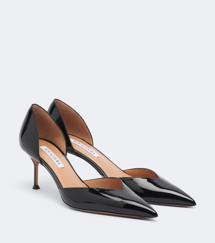 Black Aquazzura Uptown patent leather pumps - Mid Heel Pumps