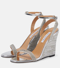 Aquazzura Wow Crystal 95 wedge sandals