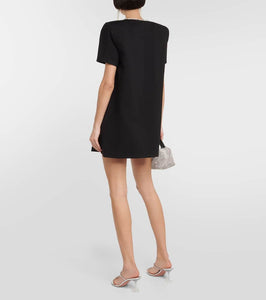 Area Crystal bow jersey t-shirt dress