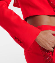 Area Crystal-embellished cropped wool blazer