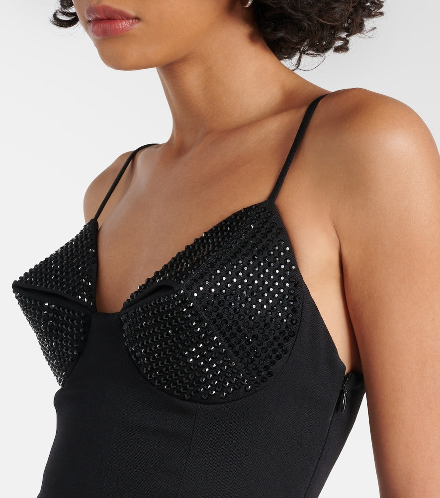 Area Crystal-embellished minidress