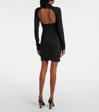 Area Embellished cutout ponte jersey minidress