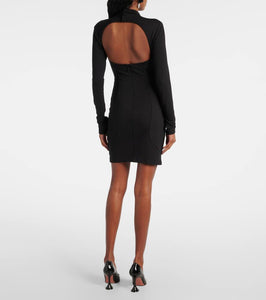 Area Embellished cutout ponte jersey minidress