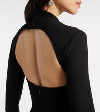 Area Embellished cutout ponte jersey minidress