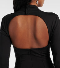Area Embellished cutout ponte jersey minidress