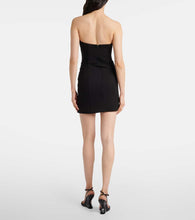 Area Embellished draped jersey bustier dress