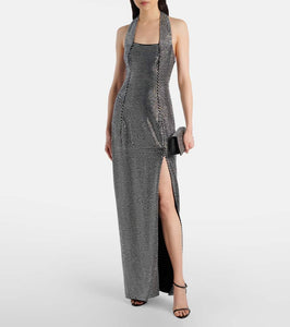 Area Embellished halterneck gown