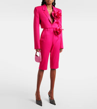 Area Floral-appliqu√É¬© cropped wool blazer