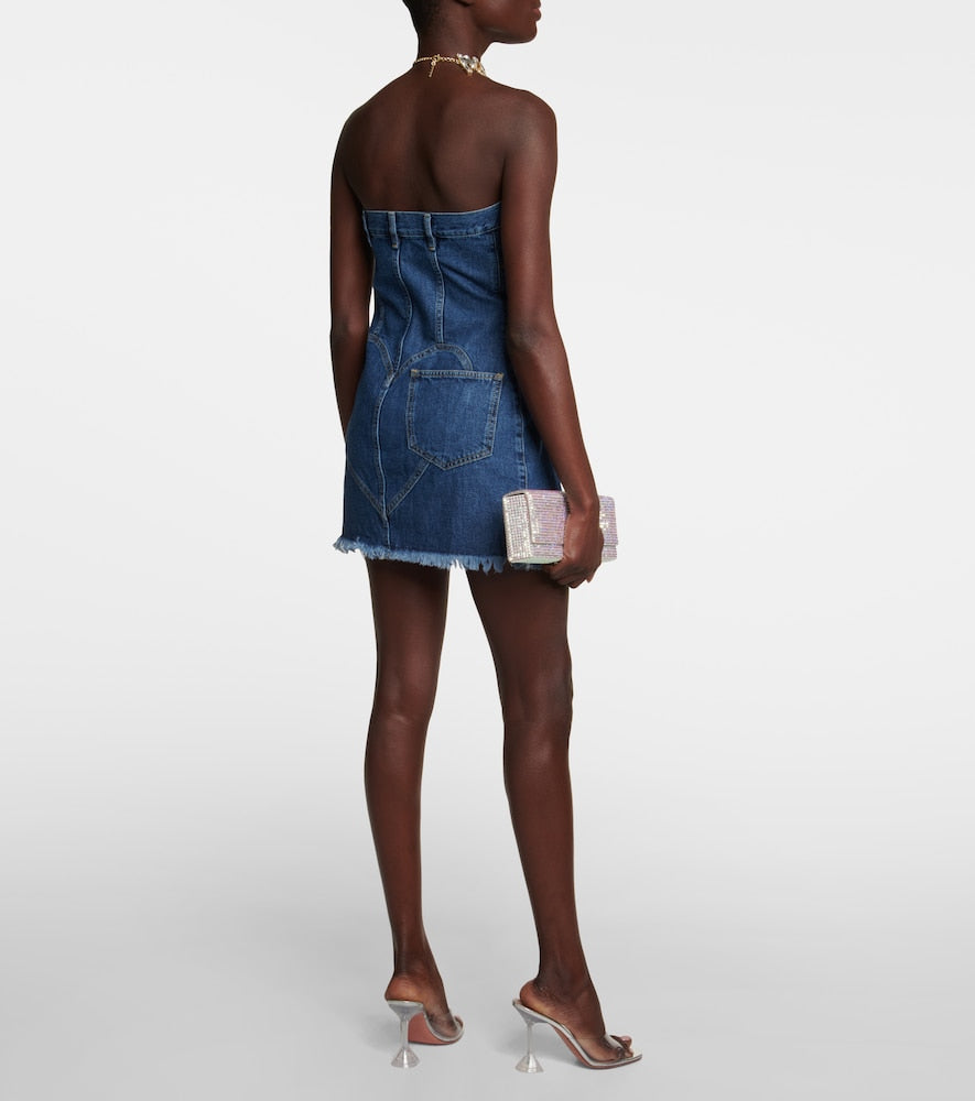 Area Mussel Flower denim minidress