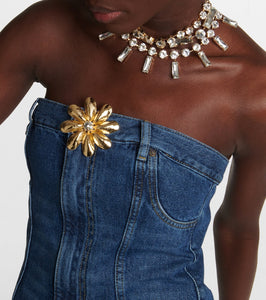 Area Mussel Flower denim minidress