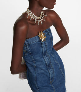 Area Mussel Flower denim minidress