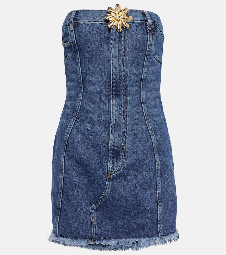 Area Mussel Flower denim minidress. Area Mussel Flower 牛仔迷你裙