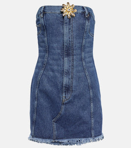 Area Mussel Flower denim minidress