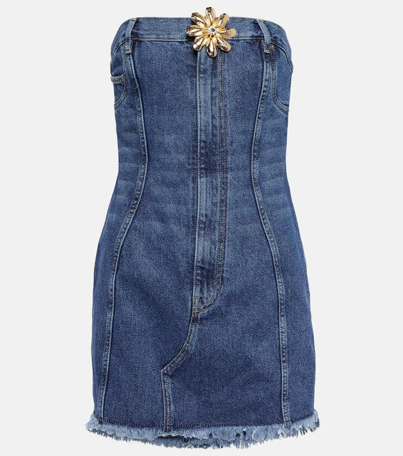 Area Mussel Flower denim minidress