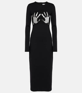 Area Patch-appliqu√É¬© jersey midi dress
