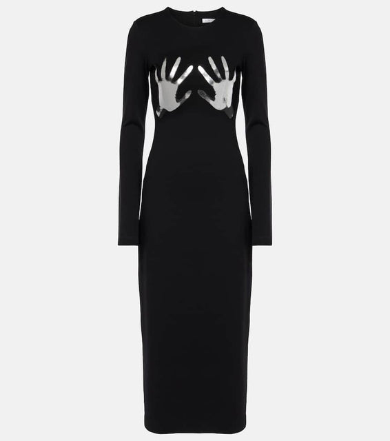 Area Patch-appliqu√É¬© jersey midi dress