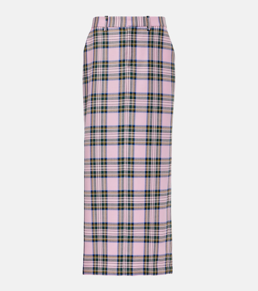Area Plaid wool midi skirt - 格纹羊毛中长裙