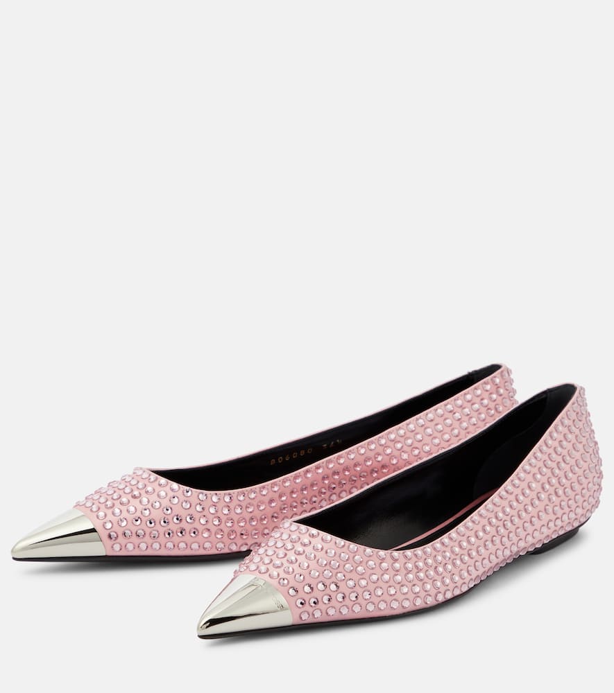 Area Rhinestone-embellished ballet flats
