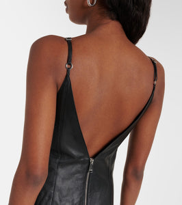 Area Studded leather minidress
