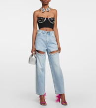 Area X Sergio Rossi Amazon feather-trimmed sandals