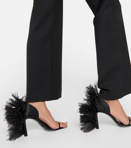Area x Sergio Rossi Amazona feather-trimmed sandals