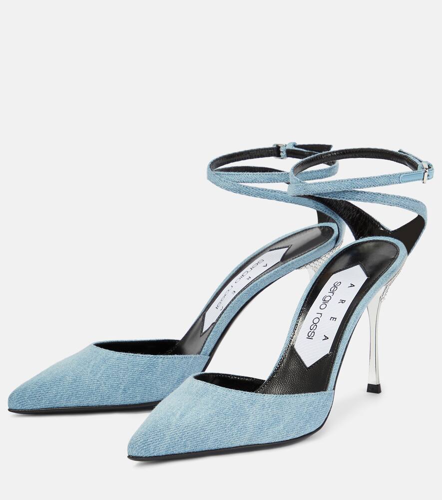 Area x Sergio Rossi Marquise denim pumps