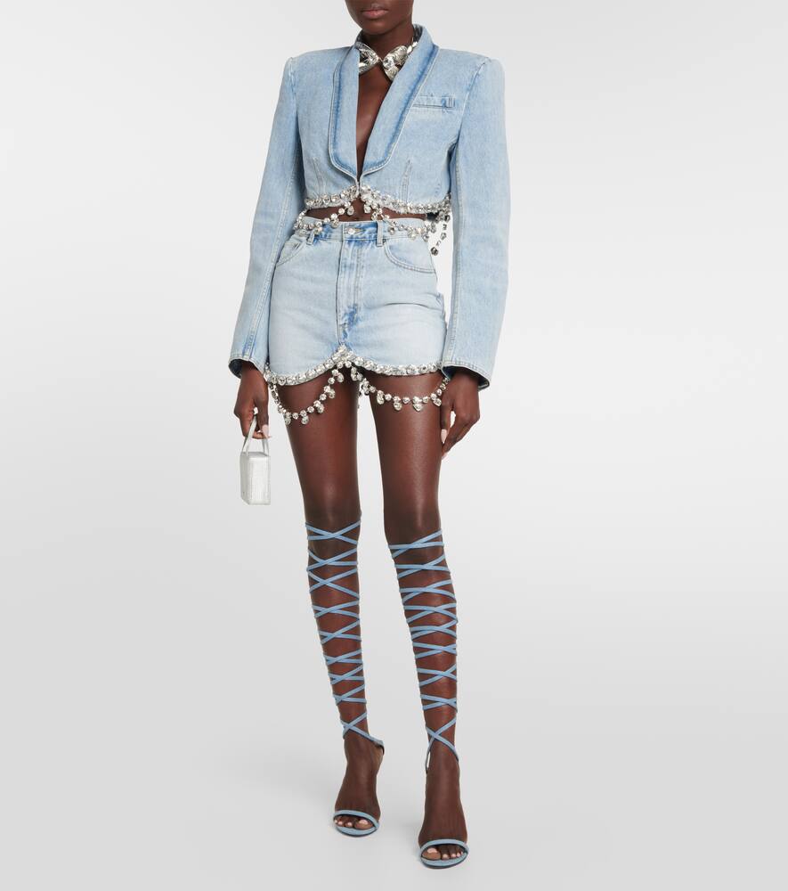 Area x Sergio Rossi Marquise denim sandals