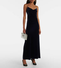 Asceno Alberta velvet slip dress